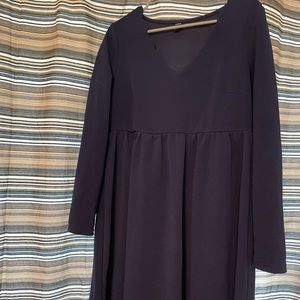 SHEIN M maternity navy scallop dress